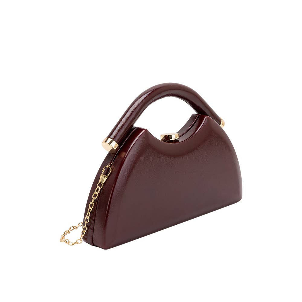 Roz Red Vegan Leather Top Handle Bag Pre-Order 10/25