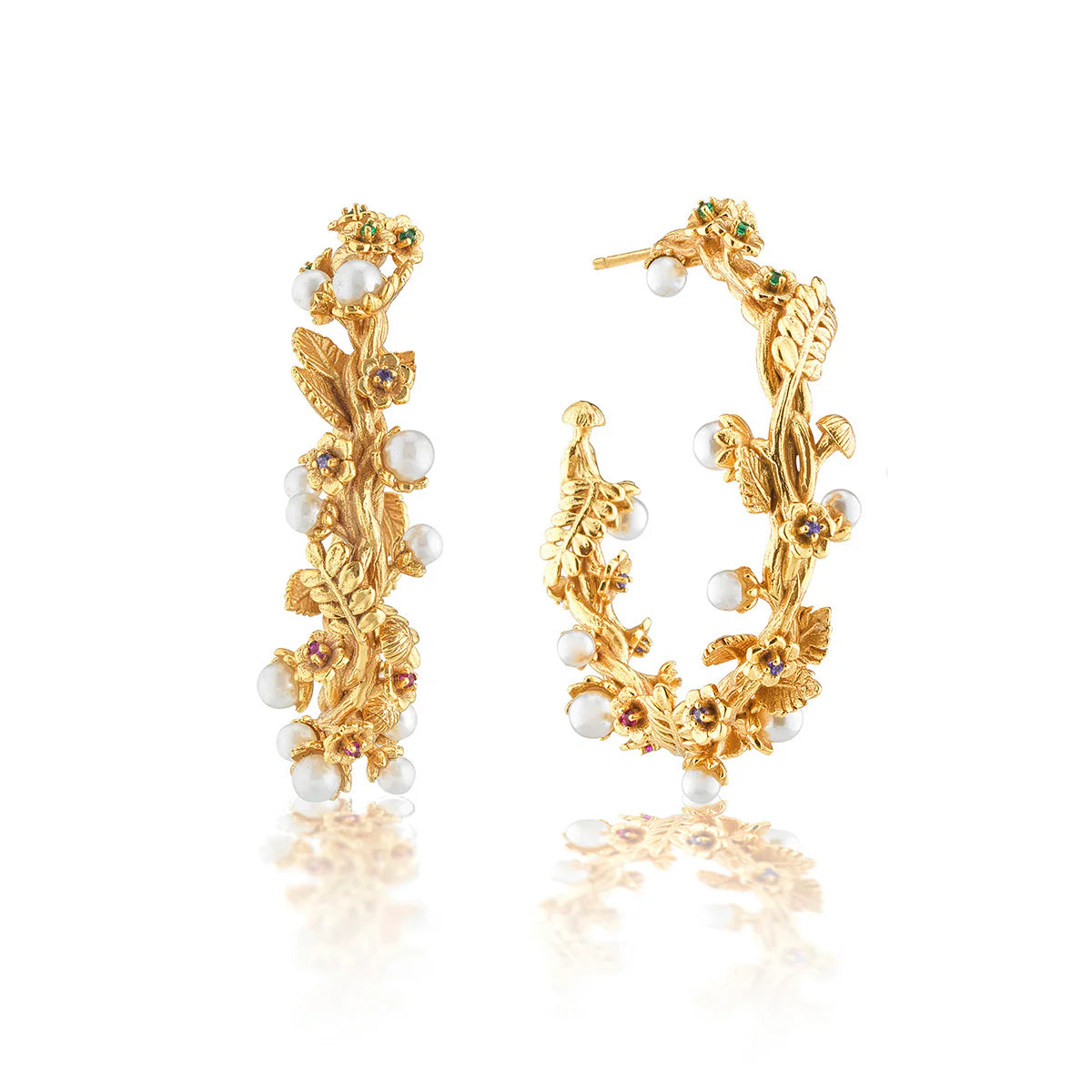 Meadow Grande Hoop Earrings - Pearl