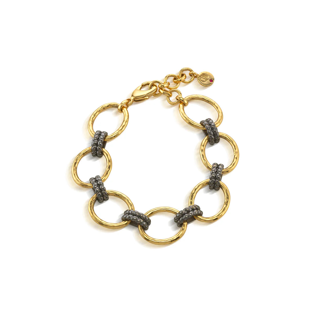 Cleopatra Grande Link Bracelet, 7"+1.5" - Gold/Midnight