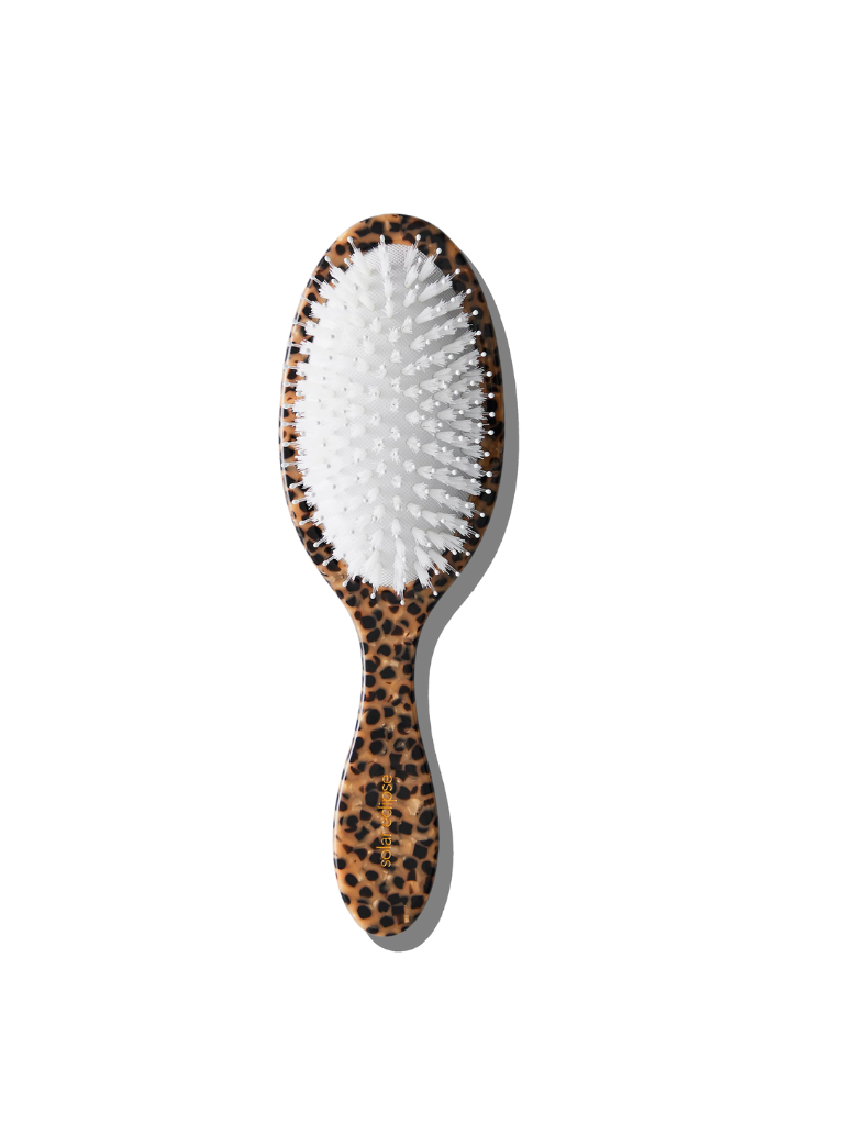 Hand-painted Leopard Bow Acetate 2-1 Daily Hair Brush