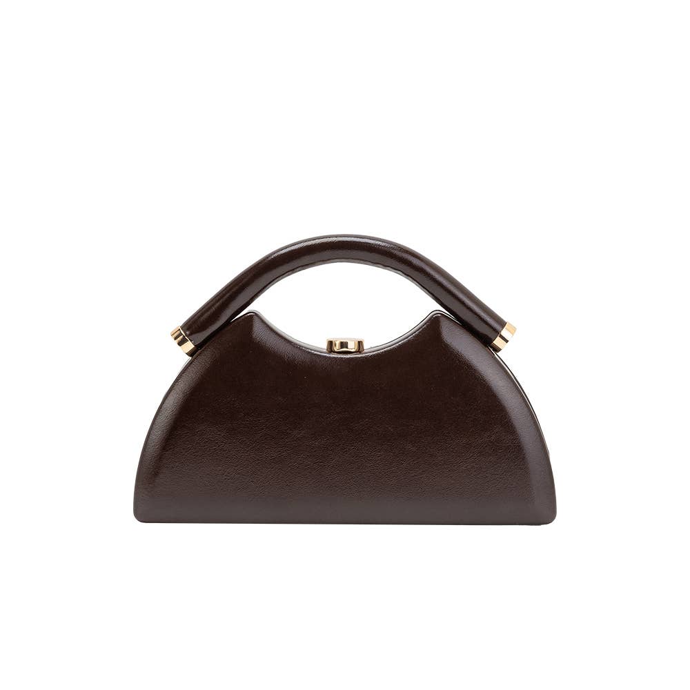 Roz Espresso Vegan Leather Top Handle Bag Pre-Order 10/25