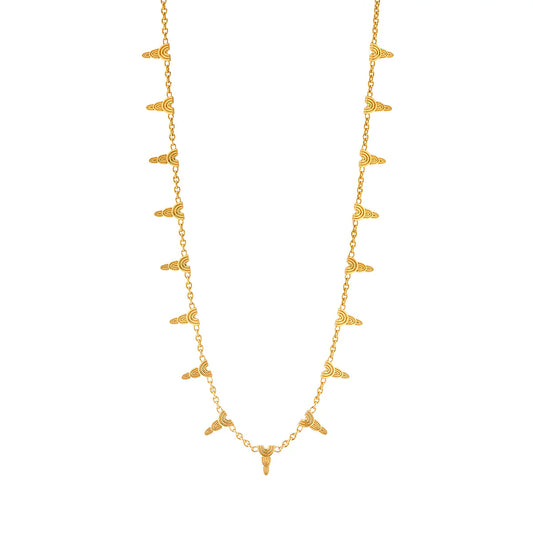 Cleopatra Ra Necklace, 16"+2" - Gold