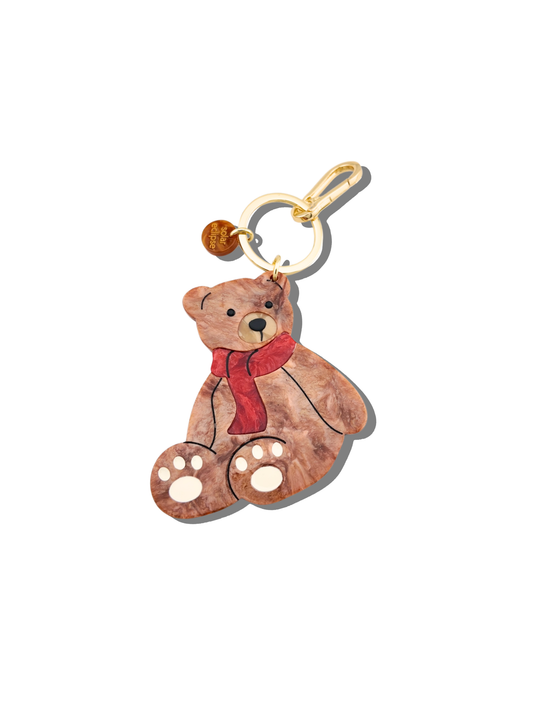 Hand-painted Teddy Bear Bag Charm + Keychain