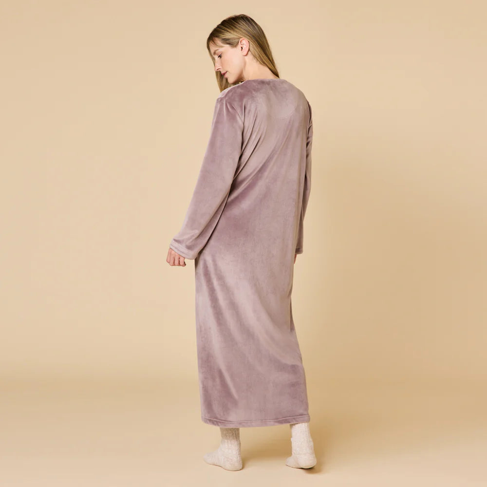 Serenity Shear Mink Zip Robe- Driftwood