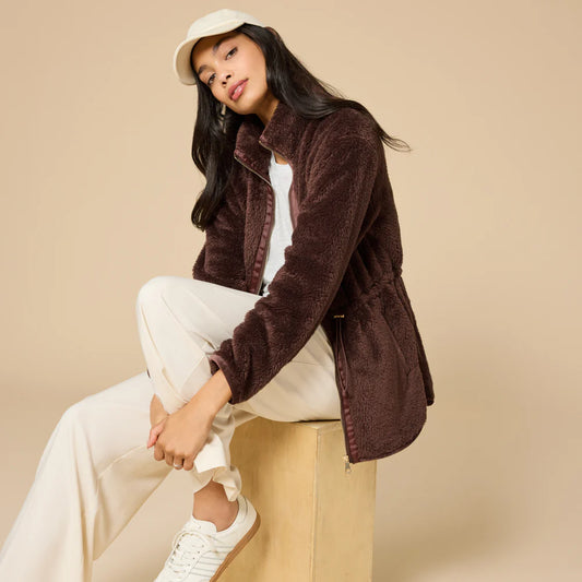 DreamPlush Zip Jacket- Espresso