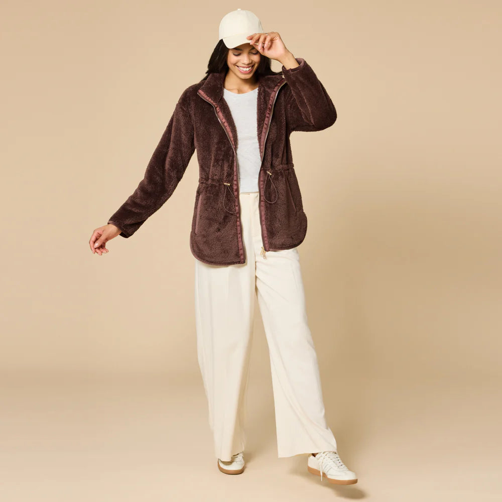 DreamPlush Zip Jacket- Espresso