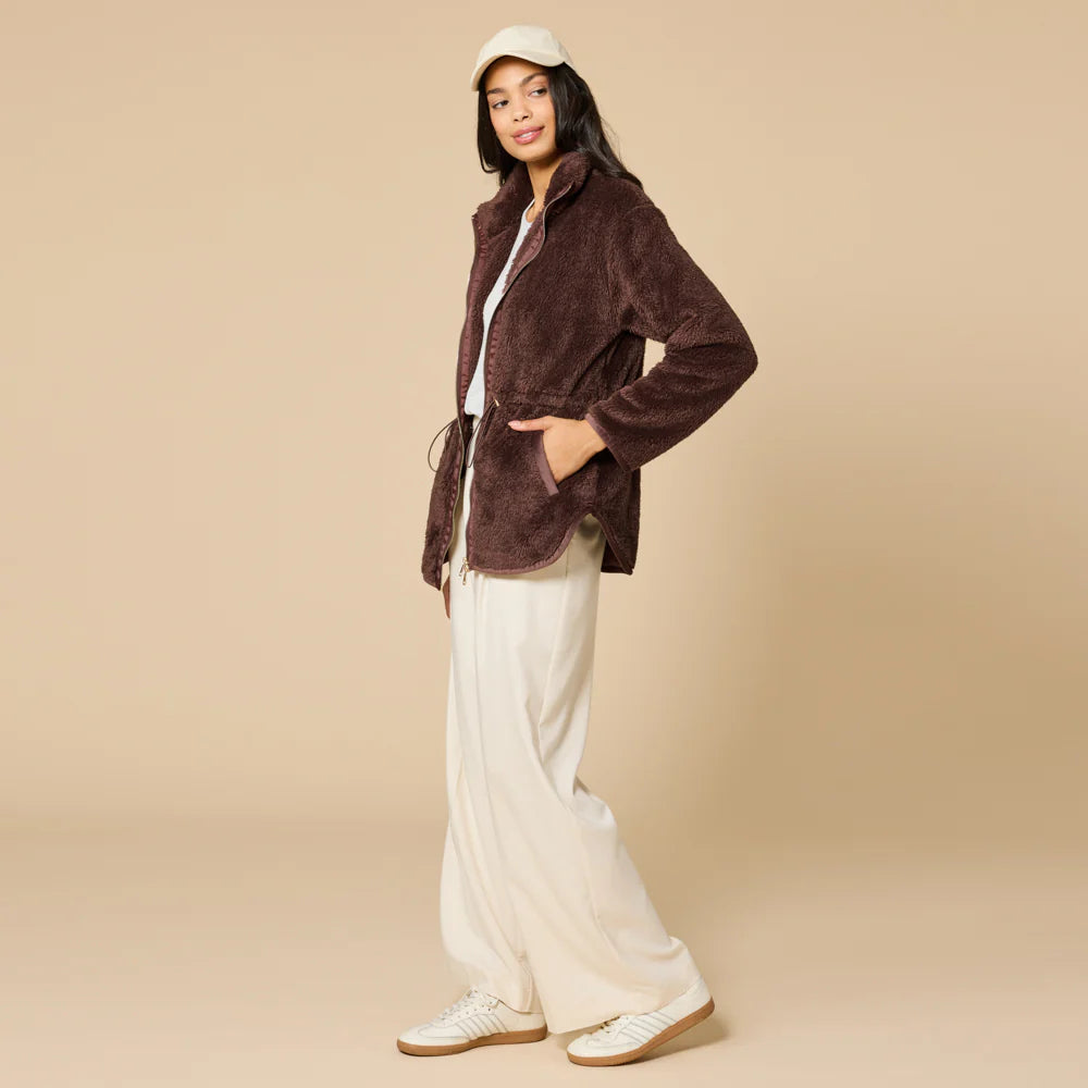 DreamPlush Zip Jacket- Espresso