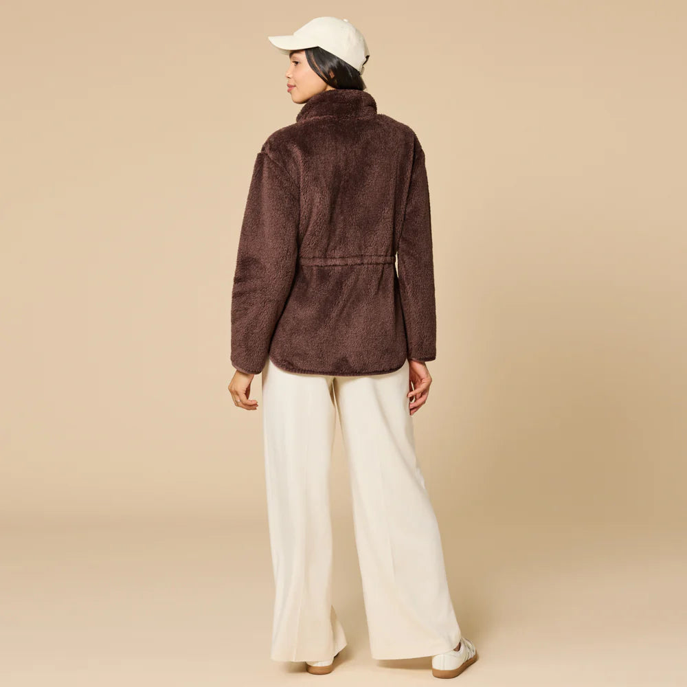 DreamPlush Zip Jacket- Espresso