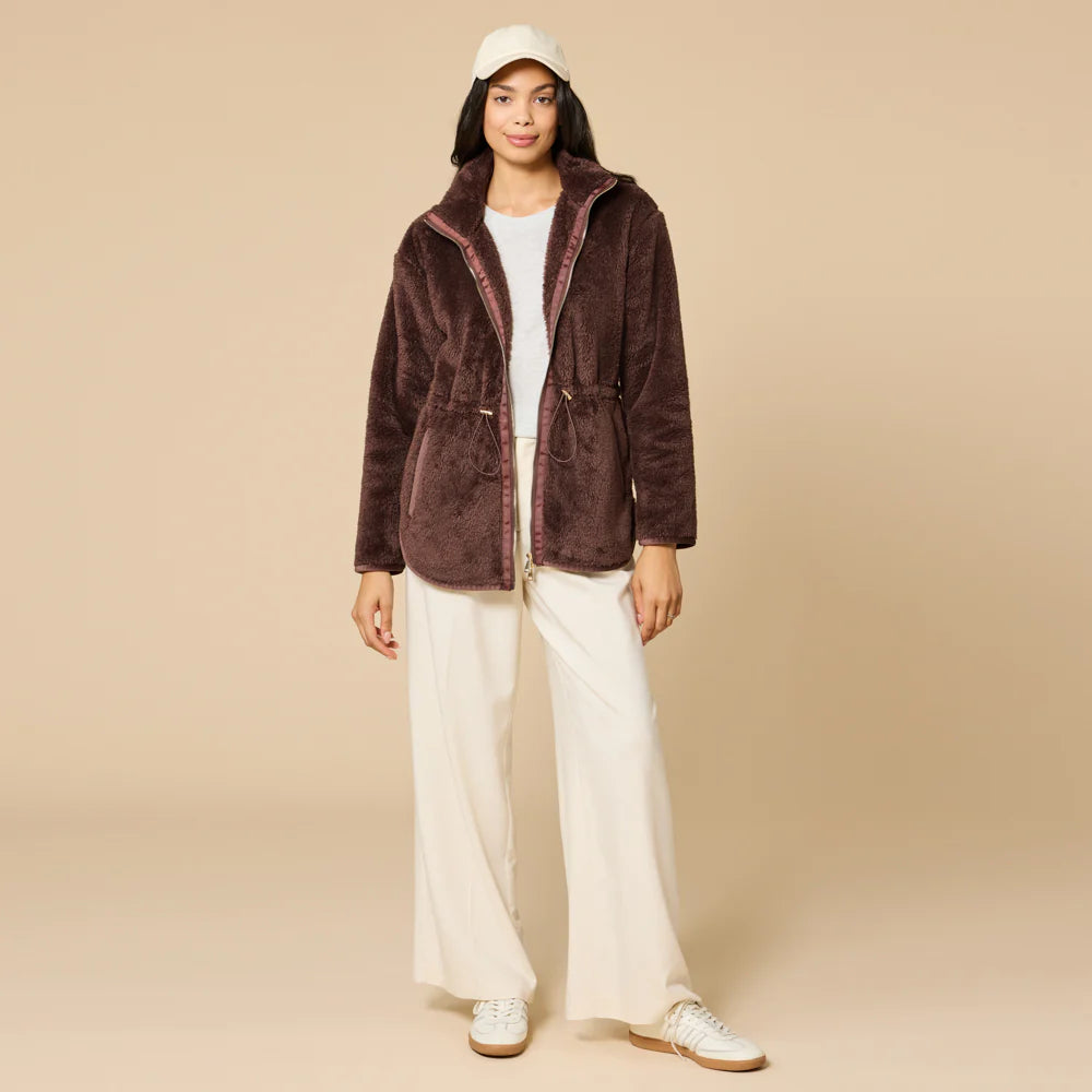 DreamPlush Zip Jacket- Espresso
