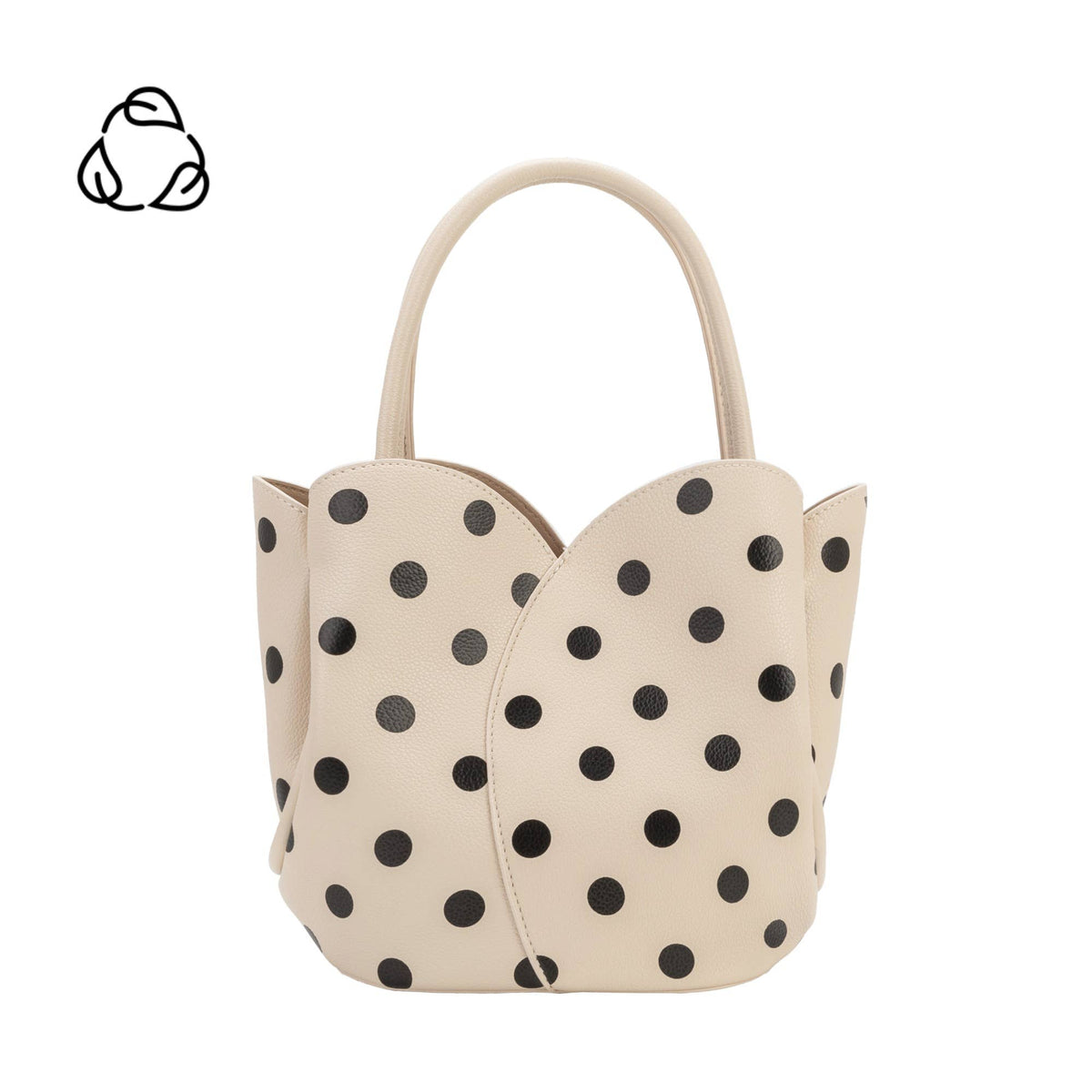 Tulip Cream Recycled Vegan Polka Dot Top Handle Bag
