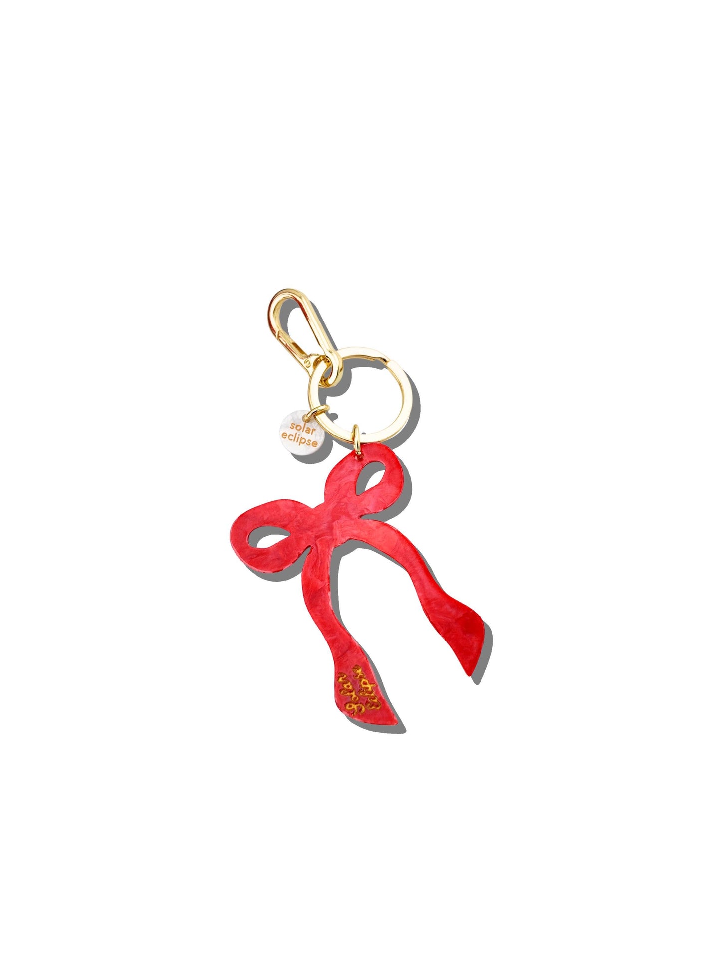 Hand-painted Coquette Bow Bag Charm -Red