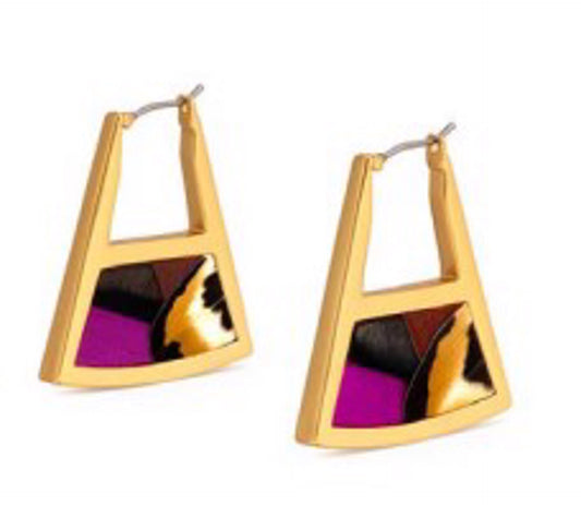 Ava Double Sided Triangle Hoop
