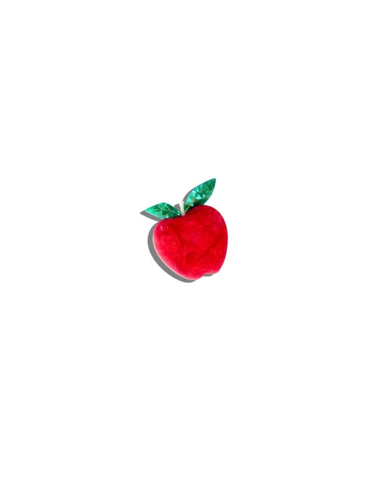 Hand-painted Apple Brooch Pin