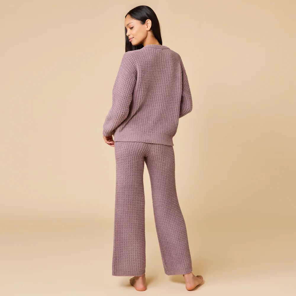 Waffle Marshmallow V-Neck Luxe Lounge Set