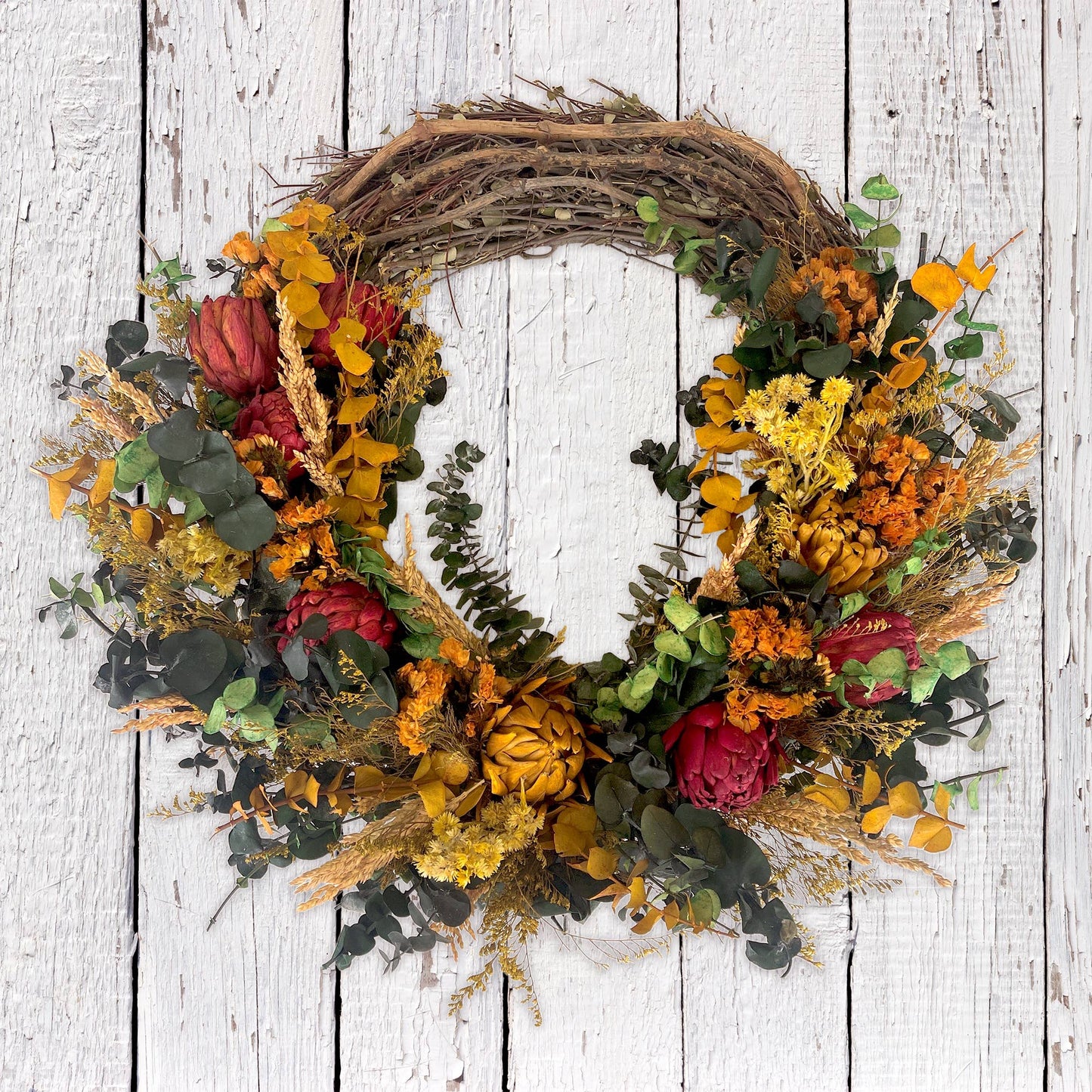 Floral Artichoke Half Wreath