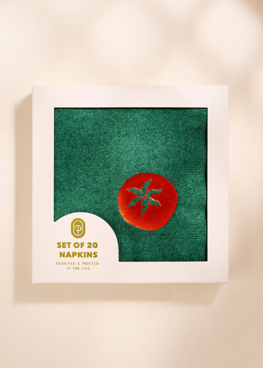 Tomato Cocktail Paper Beverage Napkin - Set of 20