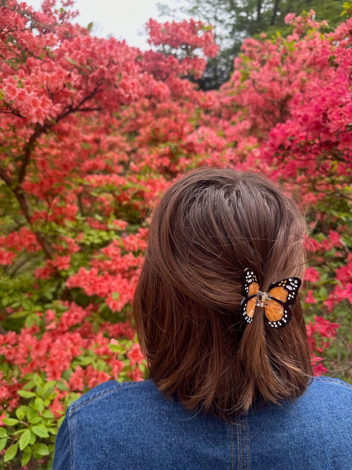 Hand-painted Mini Monarch Claw Hair Clip | Eco-Friendly: Orange