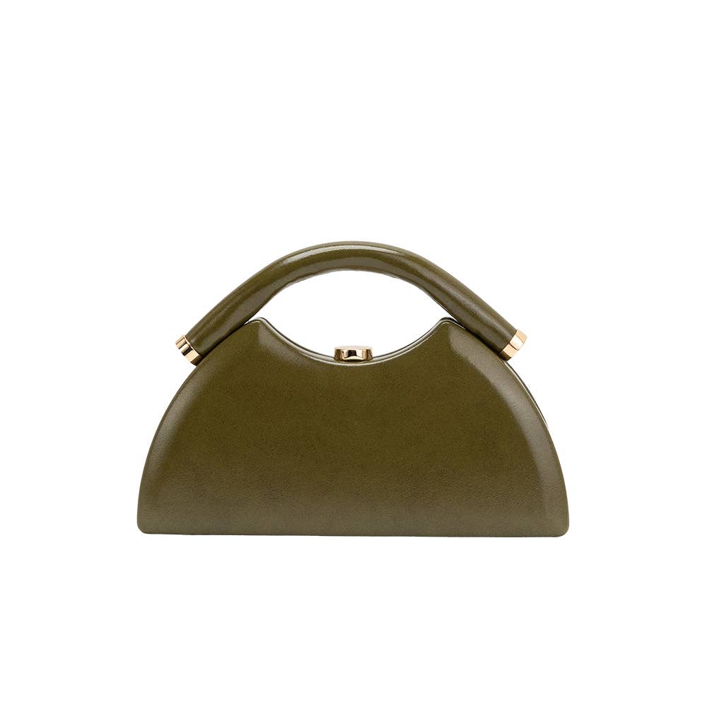 Roz Olive Vegan Leather Top Handle Bag Pre-Order 10/25