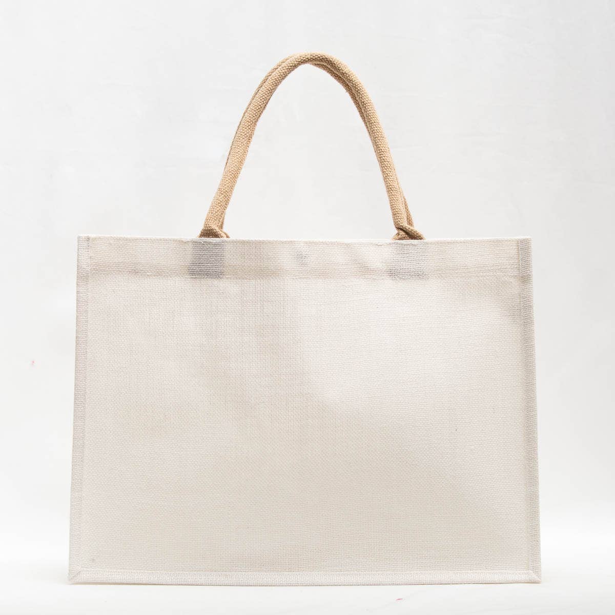 Tiger Jute Pocket Tote-White/Gold