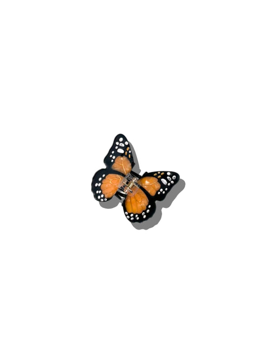 Hand-painted Mini Monarch Claw Hair Clip | Eco-Friendly: Orange