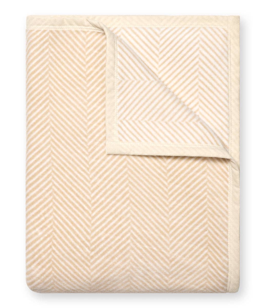 Harborview Herringbone Cream Blanket: Mini