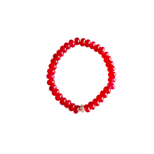 Candy Stretch Bracelets: Raspberry Jade