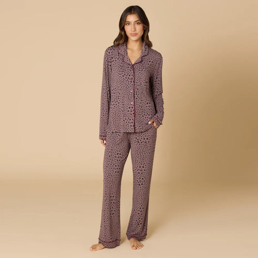 Aria - Slim Notch Collar PJ Set- Driftwood