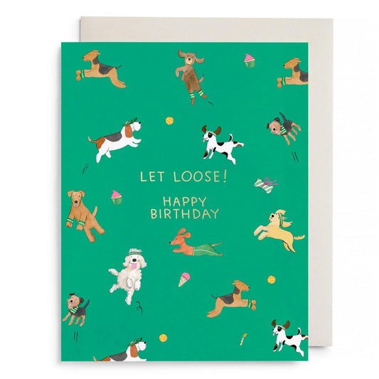 Off Leash Birthday Greeting Card