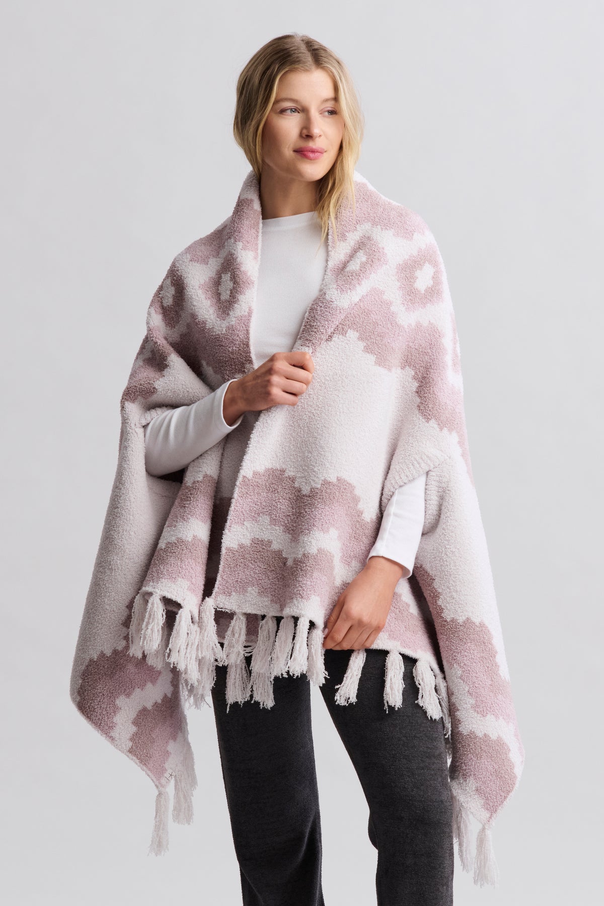 CozyChic Mosaic Wrap- Faded Rose Multi
