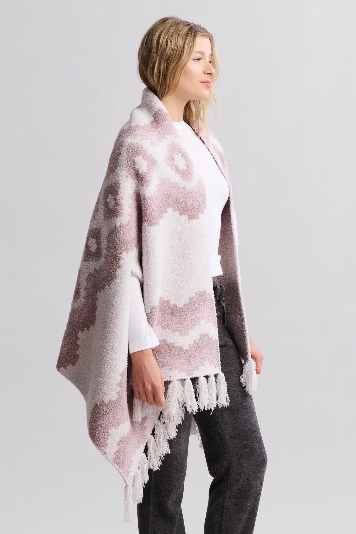 CozyChic Mosaic Wrap- Faded Rose Multi