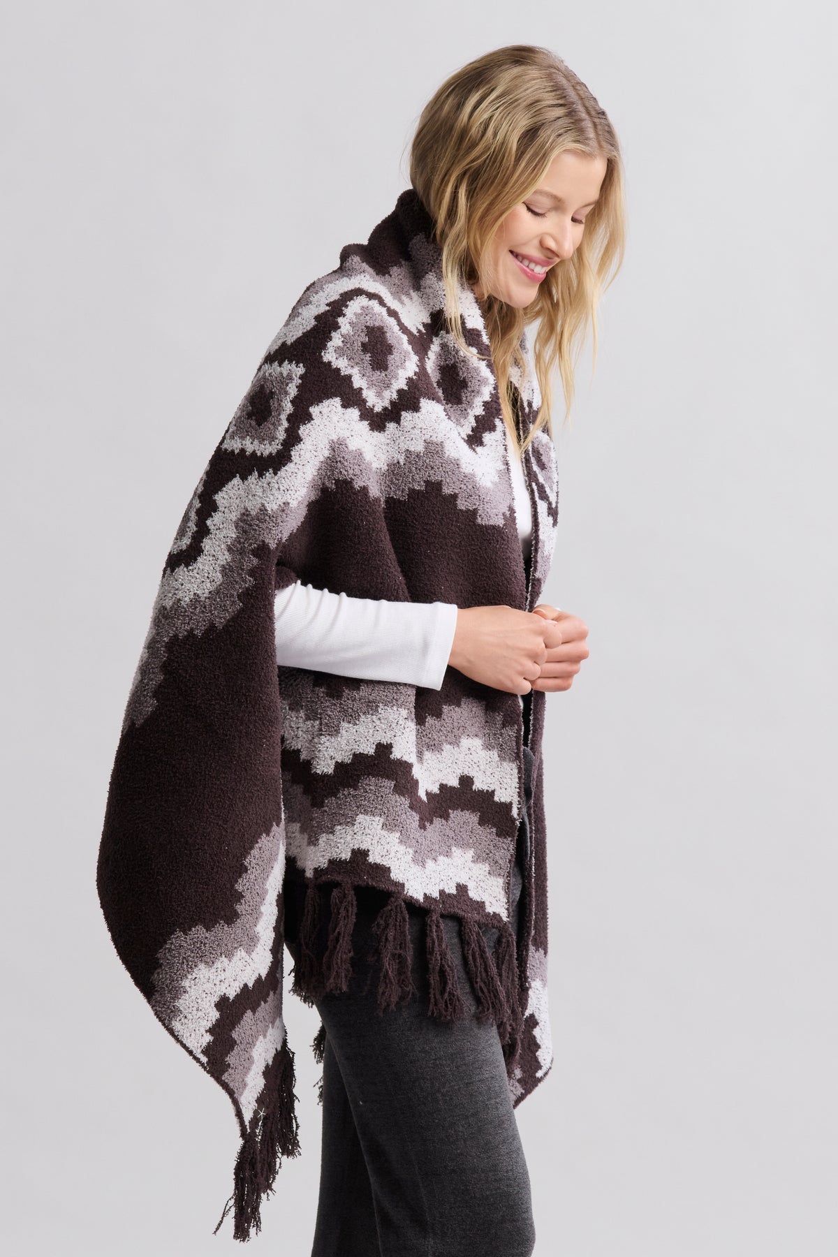 CozyChic Mosaic Wrap- Umber Multi