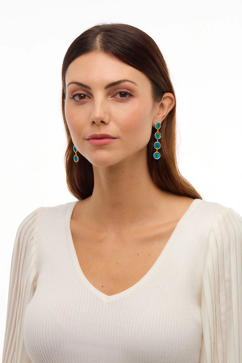 Norman Castle Multi Bezel Drop Earring