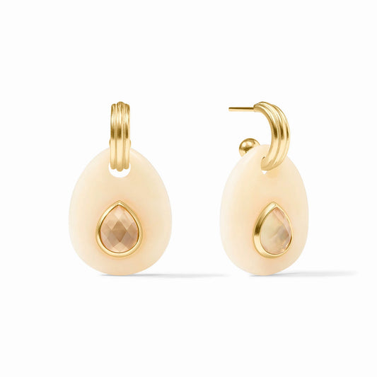 Carnaby Hoop & Charm Earring- Ivory