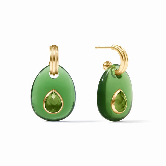 Carnaby Hoop & Charm Earring-Palmetto Green