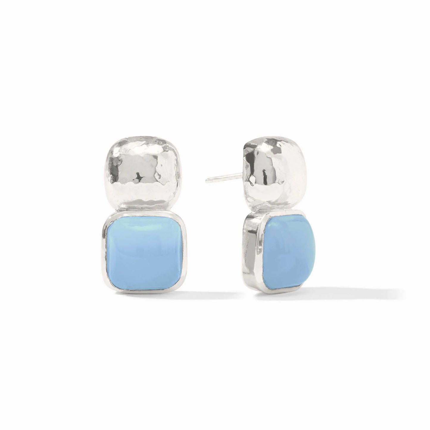 Catalina Earring-Chalcedony Blue-Silver