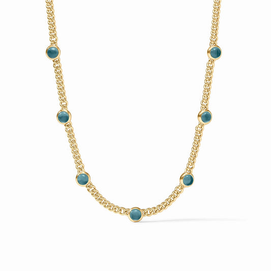 Dolce Delicate Station Necklace-Iridescent Montana Blue