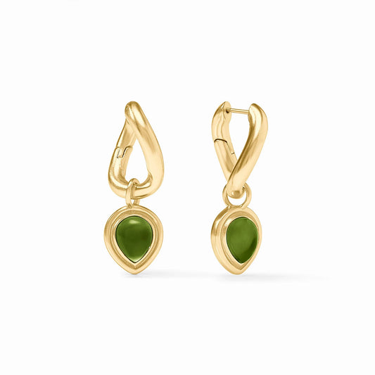Dolce Hoop & Charm Earring-Iridescent Palmetto Green