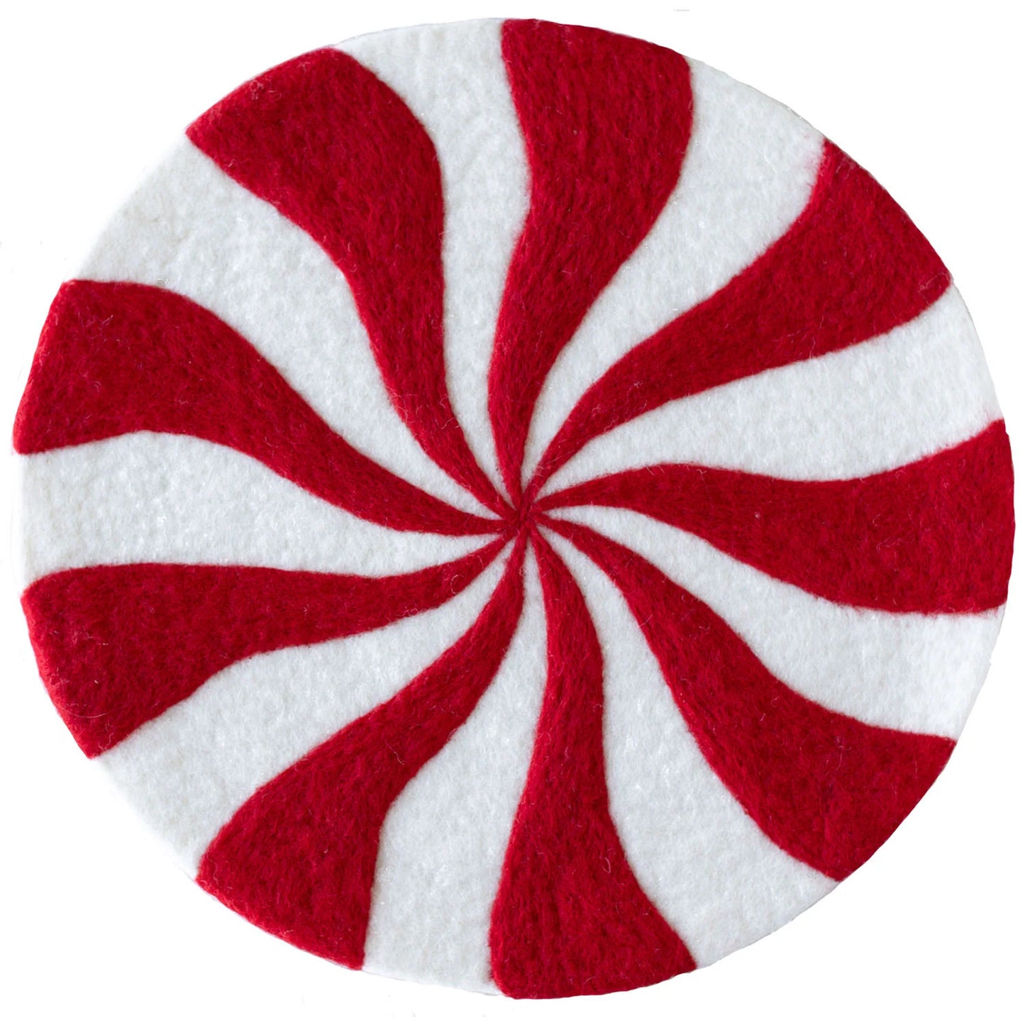 Red Felt Candy Stripe Placemat