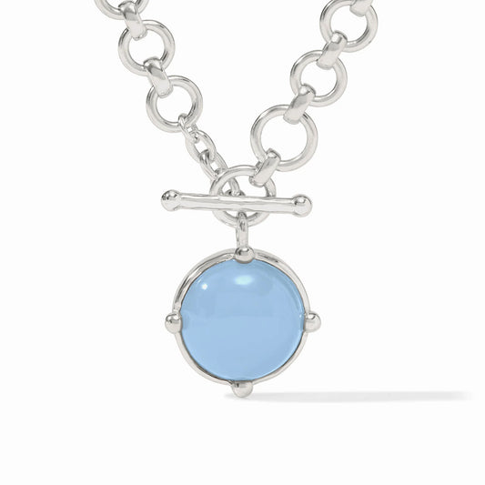 Honeybee Demi Necklace- Chalcedony Blue-Silver
