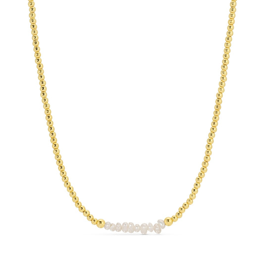 3mm Beaded Necklace with 10 small pearls