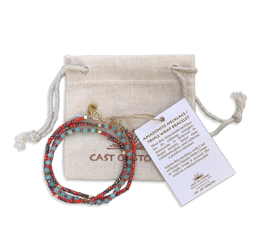 Amazonite Necklace/ Triple Wrap Bracelet