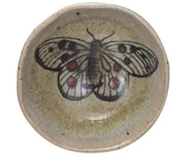 Stoneware Dish w/ Insect/Bird, 4 Styles