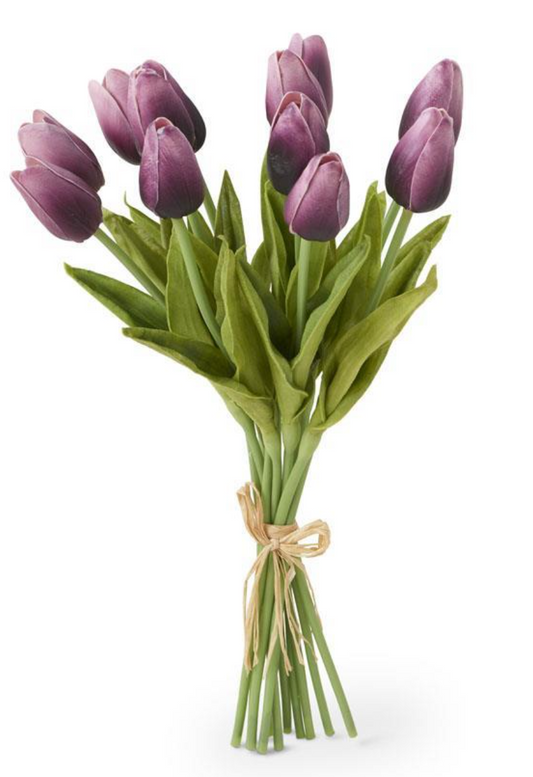 13 Inch Purple Real Touch Mini Tulip Bundle