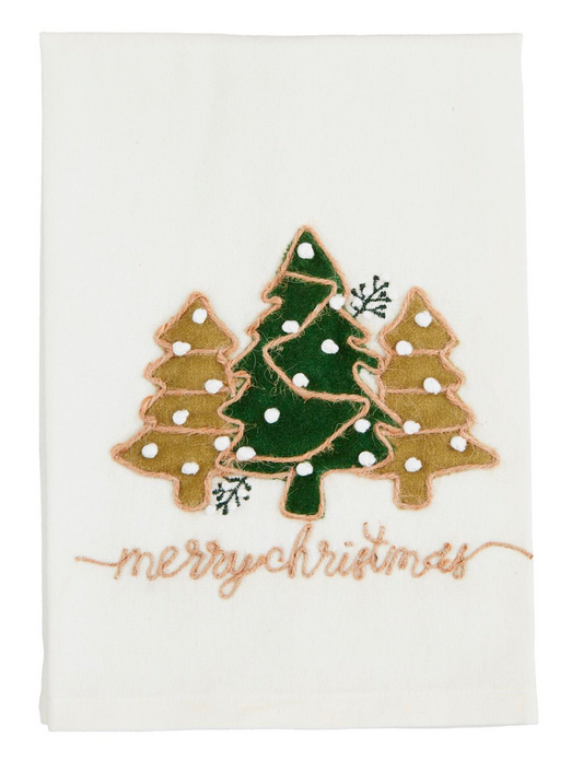 Christmas Tree Applique Tea Towel