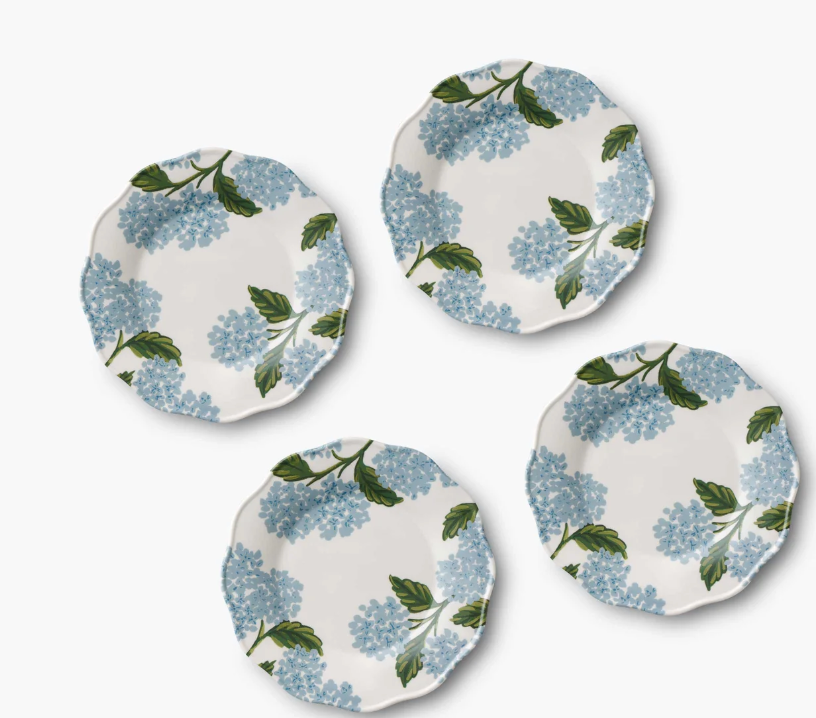 Hydrangea Melamine Dessert Plates