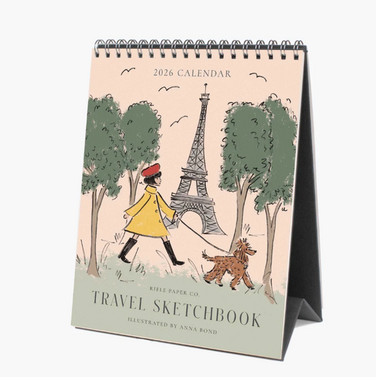 2026 Travel Sketchbook Desk Calendar