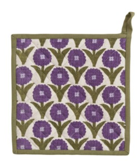Square Cotton Slub Printed Pot Holders