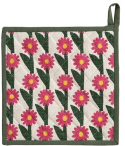 Square Cotton Slub Printed Pot Holders