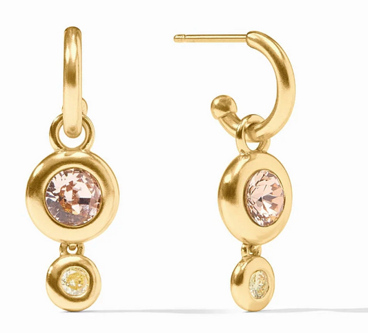 Rainbow Duo Hoop & Charm Earring-Champagne Radiance