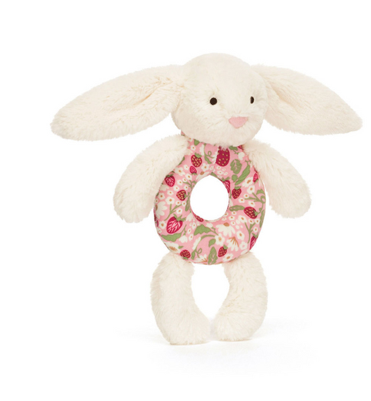 Blossom Cream Bunny 'Berry' Ring Rattle